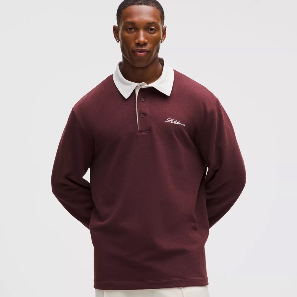 Lululemon Maroon Long Sleeve Rugby Polo Shirt